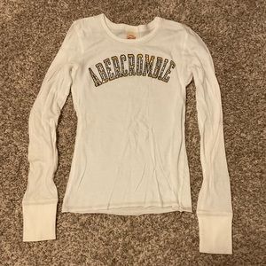 Abercrombie long sleeve sequin logo tee